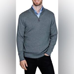 Men's Gray Half-Zip Sweater | 100% wool